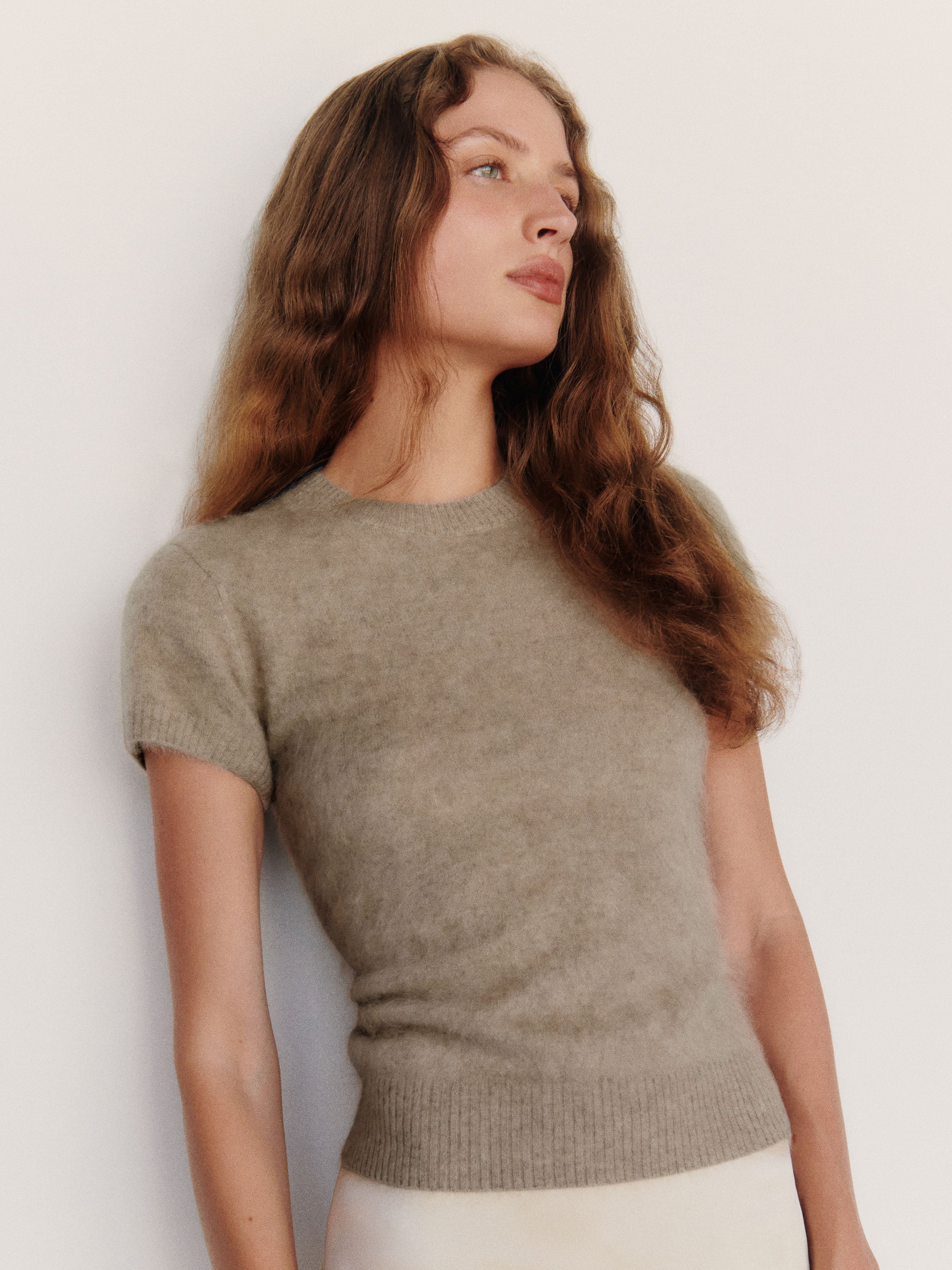 T-shirt en cachemire bross&eacute; Darcy